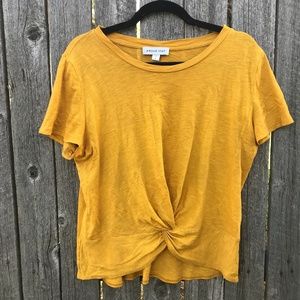 Mustard, Cropped Tee with Knot